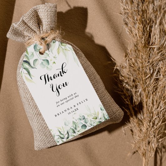 Eukalyptus Greenerenerity Wedding Vielen Dank Geschenkanhänger