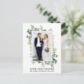 Eukalyptus Greenerenerity Wedding Vielen Dank Postkarte (Stehend Vorderseite)