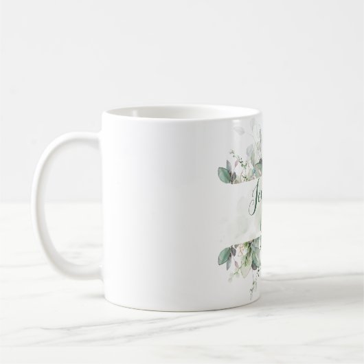 Eukalyptus Greenerenery Blätter Custom Bridesmaid  Kaffeetasse (Links)