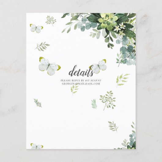 Eukalyptus Greenerenery Blätter Emerald Wedding Flyer (Hinten)