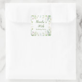 Eukalyptus Greenerenery Blätter Geburtstagsparty Quadratischer Aufkleber (Tasche)