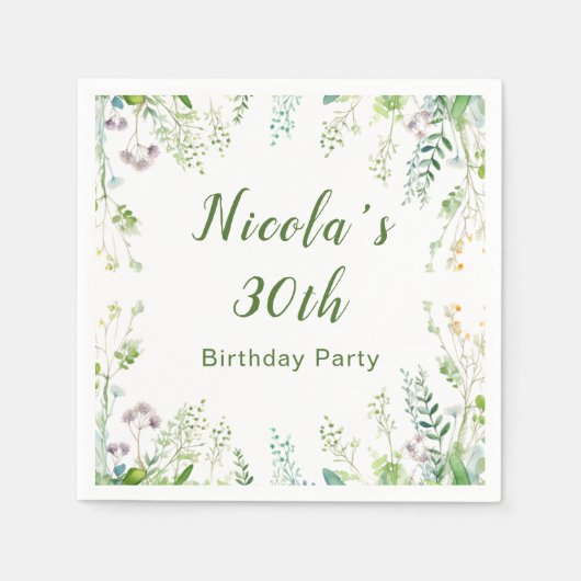 Eukalyptus Greenerenery Blätter Geburtstagsparty Serviette (Vorderseite)