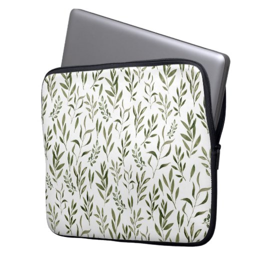Eukalyptus Greenerenery-Blätter Muster Laptopschutzhülle (Vorderseite Links)