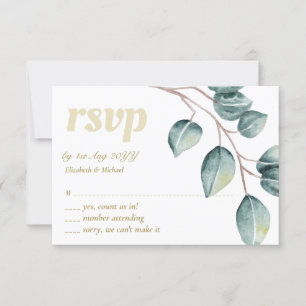 Eukalyptus Greenerenery-Blätter Wedding RSVP MENU Karte