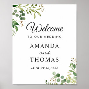 Eukalyptus Greenerenery Blätter Wedding Welcome Si Poster