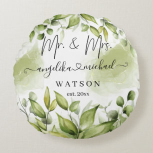 Eukalyptus Greenerenery Blush Modernes Trendy Scri Rundes Kissen