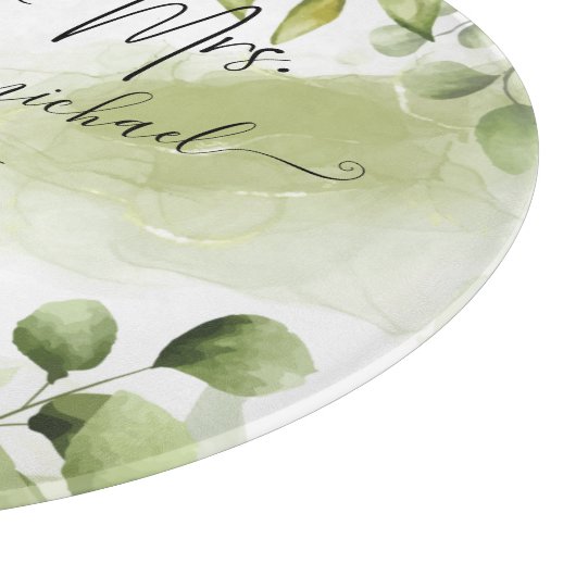 Eukalyptus Greenerenery Blush Modernes Trendy Scri Schneidebrett (Ecke)