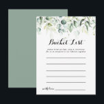Eukalyptus Greenerenery Bucket List Cards Postkarte<br><div class="desc">Die Eimerkarten der Eukalyptus-Eimerkarte im Wasser sind ideal für einen rustikalen Hochzeitsempfang oder ein Brautparty. Dieses künstlerische Design ist mit handgezeichnet,  Aquarell eucalyptus grünen Blätter,  inspirierend natürliche Schönheit. Das Schild der Schaufelliste wird separat verkauft.</div>