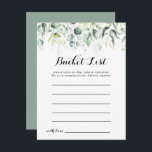 Eukalyptus Greenerenery Bucket List Cards Postkarte<br><div class="desc">Die Eimerkarten der Eukalyptus-Eimerkarte im Wasser sind ideal für einen rustikalen Hochzeitsempfang oder ein Brautparty. Dieses künstlerische Design ist mit handgezeichnet,  Aquarell eucalyptus grünen Blätter,  inspirierend natürliche Schönheit. Das Schild der Schaufelliste wird separat verkauft.</div>