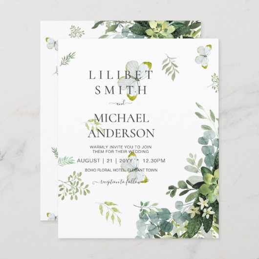 Eukalyptus Greenerenery Leaf Botanische Hochzeit (Vorne/Hinten)