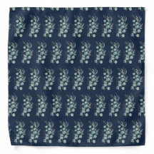 Eukalyptus Greenerenery Pattern Navy Blau
