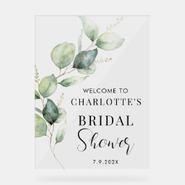 Eukalyptus Greenerenery Script Brautparty Willkomm Acrylschild