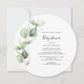 Eukalyptus Greenerenery Script Couples Baby Shower Einladung (Vorderseite)