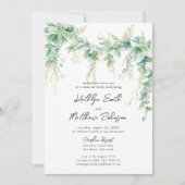 Eukalyptus Greenerenery Script Moderne Probe Mitta Einladung (Vorderseite)