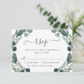Eukalyptus Greenerenery Script Wedding RSVP (Stehend Vorderseite)