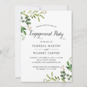 Eukalyptus Greenerenery Verlasst Chic Engagement P Einladung (Vorderseite)