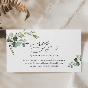 Eukalyptus Greenerings Wedding Online RSVP Cards Visitenkarte