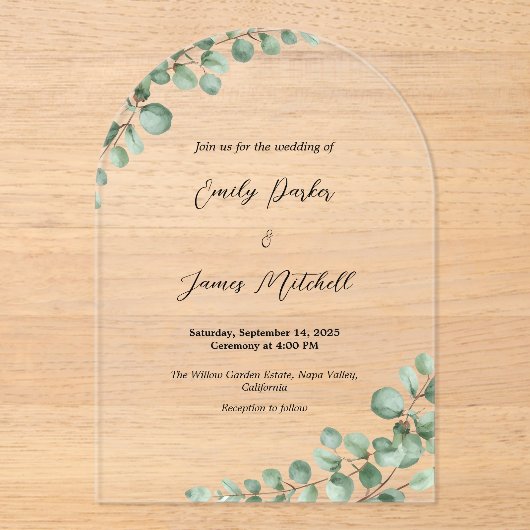 Eukalyptus Greenerity Acryleinladungen (Vorderseite)