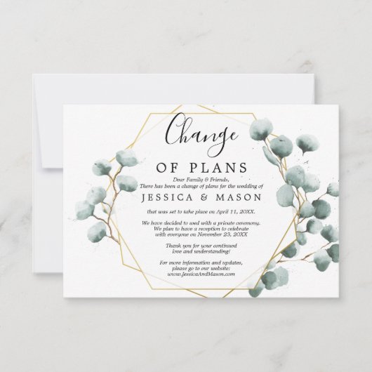 Eukalyptus Greenerity - Ankündigung einer Hochzeit (Vorderseite)