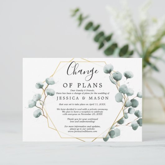 Eukalyptus Greenerity - Ankündigung einer Hochzeit (Stehend Vorderseite)