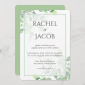 Eukalyptus Greenerity Background Wedding Einladung (Vorne/Hinten)