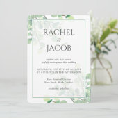 Eukalyptus Greenerity Background Wedding Einladung (Stehend Vorderseite)