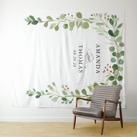 Eukalyptus Greenerity Blätter Arch Wedding Backdro Wandteppich (Beispiel (Horizontal))