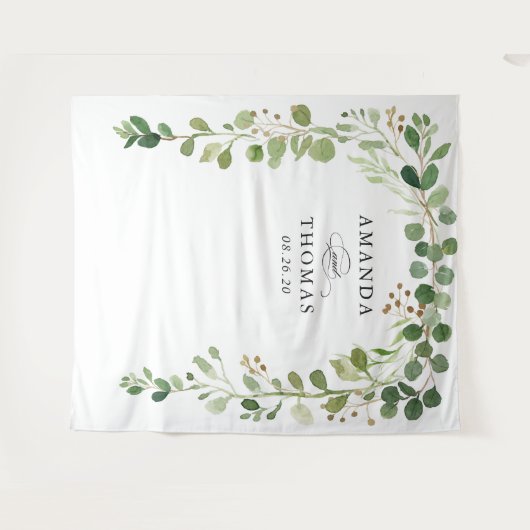 Eukalyptus Greenerity Blätter Arch Wedding Backdro Wandteppich (Vorderseite (Horizontal))