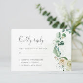 Eukalyptus Greenerity Blätter Elegante Hochzeit de RSVP Karte (Stehend Vorderseite)