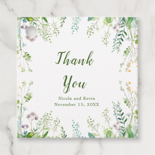 Eukalyptus Greenerity Blätter Wedding Geschenkanhänger (Vorderseite)