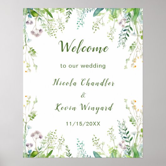 Eukalyptus Greenerity Blätter Wedding Poster (Vorne)