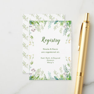 Eukalyptus Greenerity Blätter Wedding Registry Begleitkarte