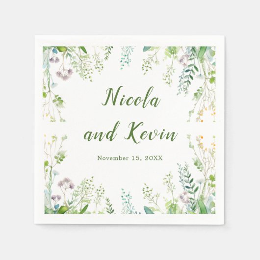 Eukalyptus Greenerity Blätter Wedding Serviette (Vorderseite)