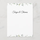 Eukalyptus Greenerity Border Black Wedding Details Begleitkarte (Rückseite)