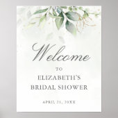 Eukalyptus Greenerity Brautparty Begrüßungszeichen Poster (Vorne)