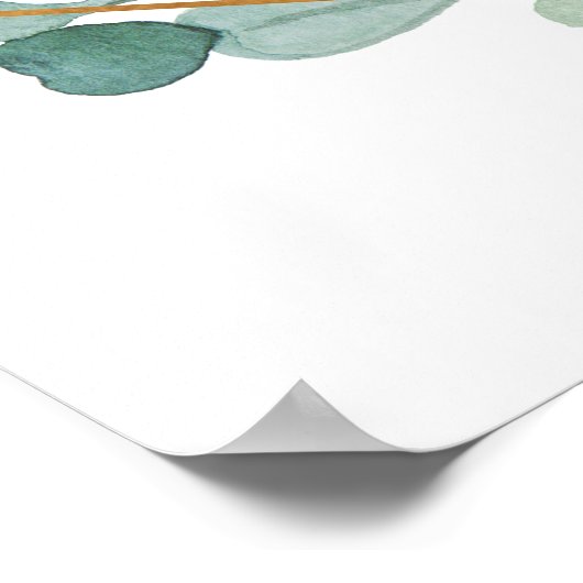 Eukalyptus Greenerity Brautparty Begrüßungszeichen Poster (Ecke)