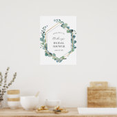 Eukalyptus Greenerity Brautparty Begrüßungszeichen Poster (Küche)