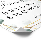 Eukalyptus Greenerity Brautparty Begrüßungszeichen Poster (Ecke)