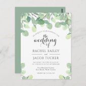 Eukalyptus Greenerity Budget Einladung Hochzeit Postkarte (Vorne/Hinten)