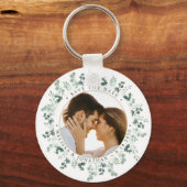 Eukalyptus Greenerity Foto Wedding Save the Date Schlüsselanhänger (Vorderseite)