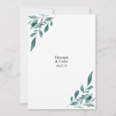 Eukalyptus Greenerity Frame Green Blue Wedding Einladung (Rückseite)