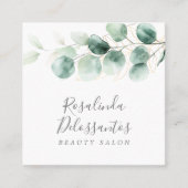 Eukalyptus Greenerity Gold Blätter Quadratische Visitenkarte (Vorderseite)