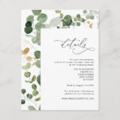 Eukalyptus Greenerity gold Hochzeitsdetails Einsch Begleitkarte (Vorderseite)