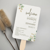 Eukalyptus Greenerity Gold Wedding Program Fächer