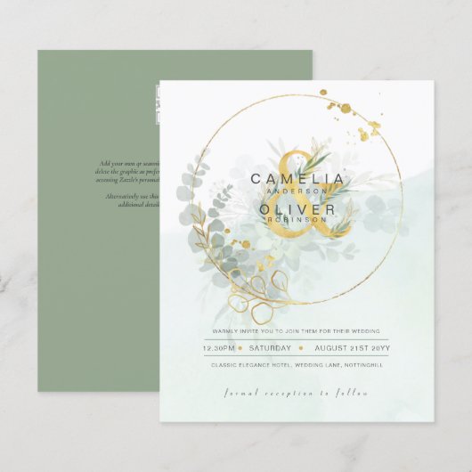 Eukalyptus Greenerity Gold Wedding QR CODE IN (Vorne/Hinten)