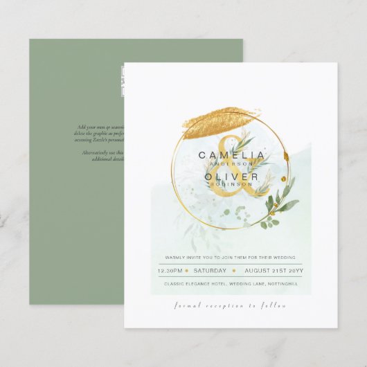 Eukalyptus Greenerity Gold Wedding QR CODE IN (Vorne/Hinten)
