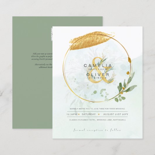Eukalyptus Greenerity Gold Wedding QR CODE IN (Vorne/Hinten)