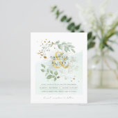 Eukalyptus Greenerity Gold Wedding QR CODE IN (Stehend Vorderseite)
