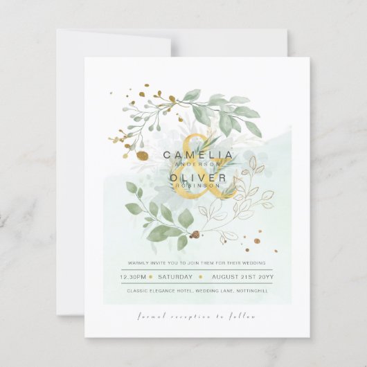 Eukalyptus Greenerity Gold Wedding QR CODE IN (Vorderseite)