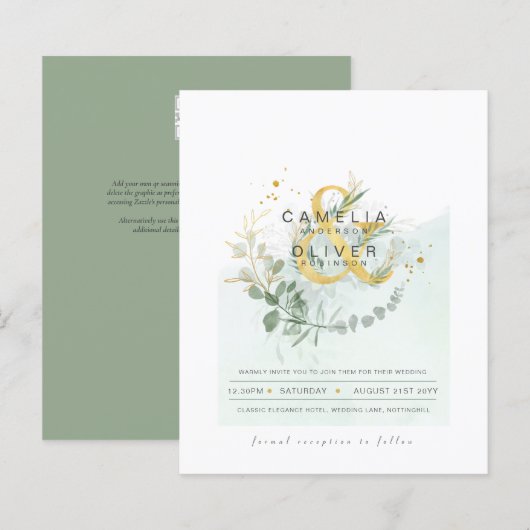 Eukalyptus Greenerity Gold Wedding QR CODE IN (Vorne/Hinten)